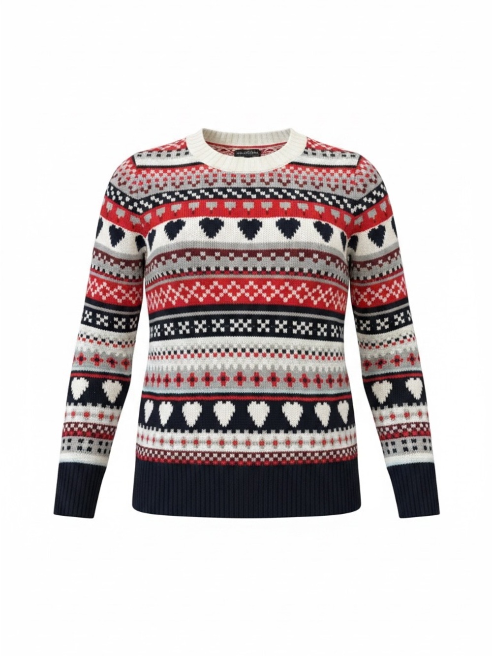 J. Crew Fair Isle Heart Crewneck Sweater - Medium. Worn once!